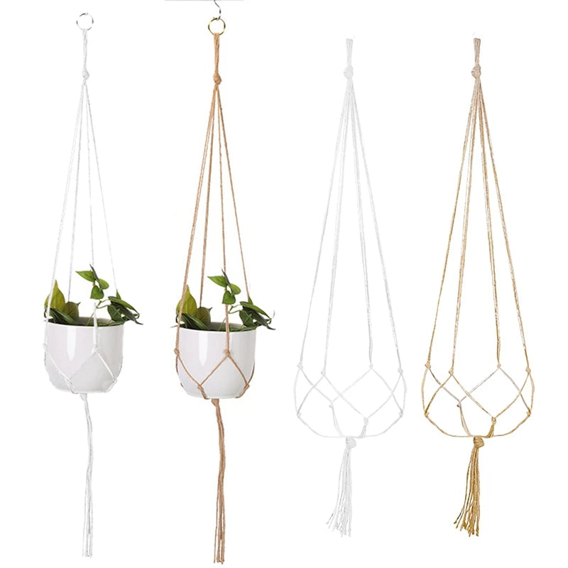 Hanging Planter Flowerpot Plant Holder Macrame Plant Hanger Wall Plant Holder Hanging Basket Flower Basket Balcony Decorations