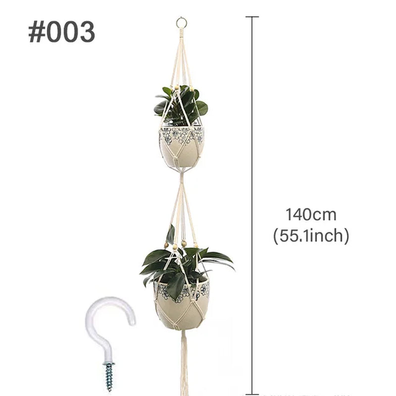 Hanging Planter Flowerpot Plant Holder Macrame Plant Hanger Wall Plant Holder Hanging Basket Flower Basket Balcony Decorations