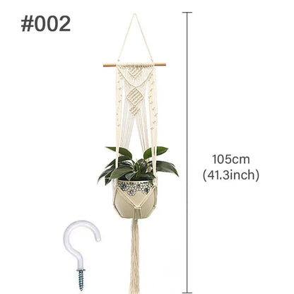 Hanging Planter Flowerpot Plant Holder Macrame Plant Hanger Wall Plant Holder Hanging Basket Flower Basket Balcony Decorations