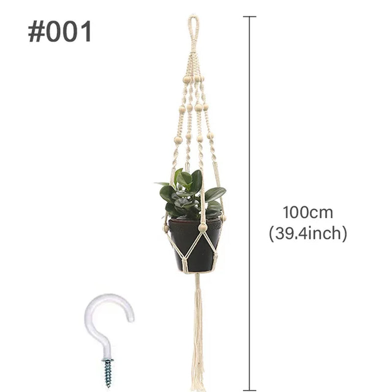 Hanging Planter Flowerpot Plant Holder Macrame Plant Hanger Wall Plant Holder Hanging Basket Flower Basket Balcony Decorations