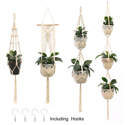 Hanging Planter Flowerpot Plant Holder Macrame Plant Hanger Wall Plant Holder Hanging Basket Flower Basket Balcony Decorations